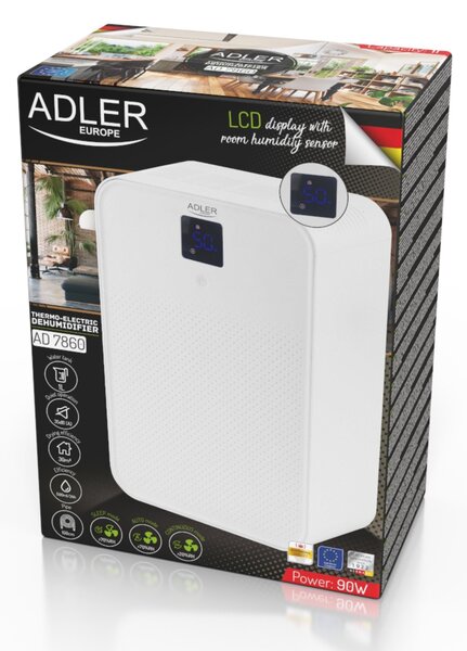 90W odvlaživač i pročišćivač zraka LCD Absorber vlage 1L bijeli