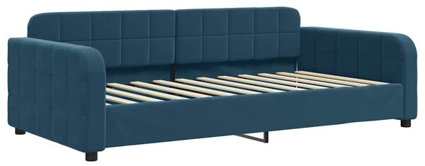 Dnevni krevet na razvlačenje s ladicama plavi 100x200 cm baršun - Plava / 100 x 200 cm