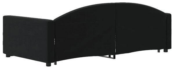 Dnevni krevet na razvlačenje s ladicama crni 100x200 cm baršun - Crna / 100 x 200 cm