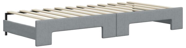 Dnevni krevet na razvlačenje svjetlosivi 100x200 cm od tkanine - Siva / 100 x 200 cm