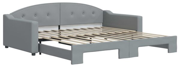 Dnevni krevet na razvlačenje svjetlosivi 100x200 cm od tkanine - Siva / 100 x 200 cm