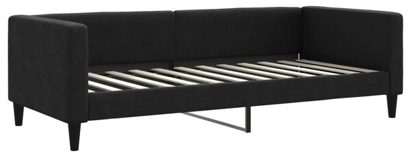 Dnevni krevet na razvlačenje s ladicama crni 100x200 cm tkanina - Crna / 100 x 200 cm