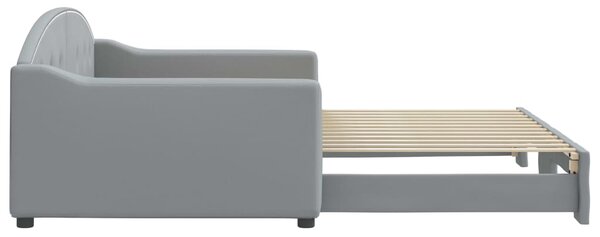 Dnevni krevet na razvlačenje svjetlosivi 100x200 cm od tkanine - Siva / 100 x 200 cm