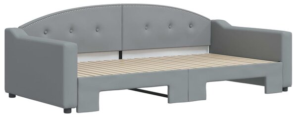 Dnevni krevet na razvlačenje svjetlosivi 100x200 cm od tkanine - Siva / 100 x 200 cm