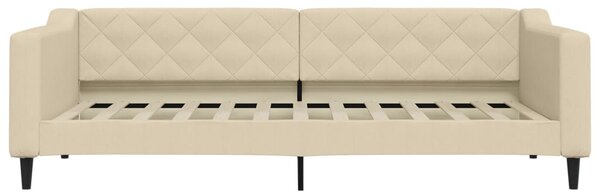 Dnevni krevet na razvlačenje s ladicama krem 90x200 cm tkanina - Krema / 90 x 200 cm