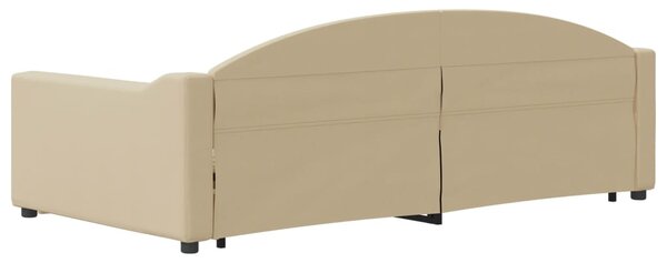 Dnevni krevet na razvlačenje s ladicama krem 100x200 cm tkanina - Krema / 100 x 200 cm