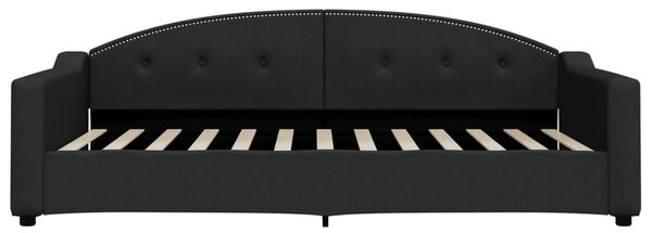 Dnevni krevet na razvlačenje crni 100 x 200 cm od tkanine - Crna / 100 x 200 cm