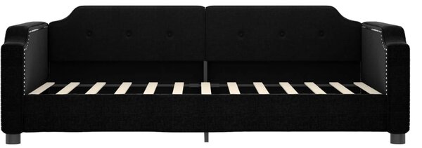 Dnevni krevet na razvlačenje s ladicama crni 80x200 cm tkanina - Crna / 80 x 200 cm