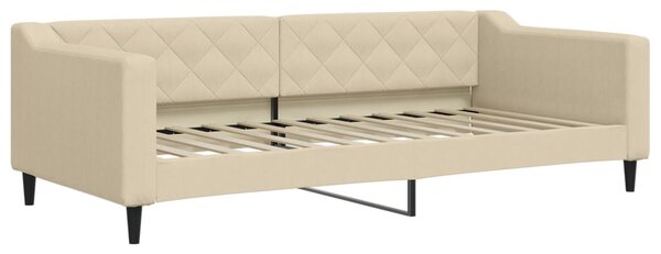 Dnevni krevet na razvlačenje s ladicama krem 90x200 cm tkanina - Krema / 90 x 200 cm