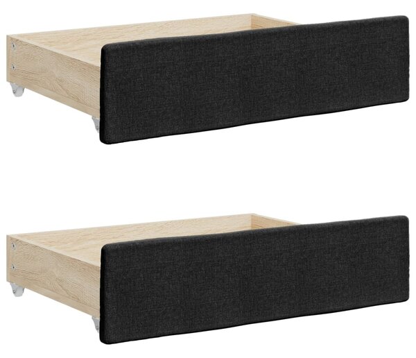 Dnevni krevet na razvlačenje s ladicama crni 80x200 cm tkanina - Crna / 80 x 200 cm