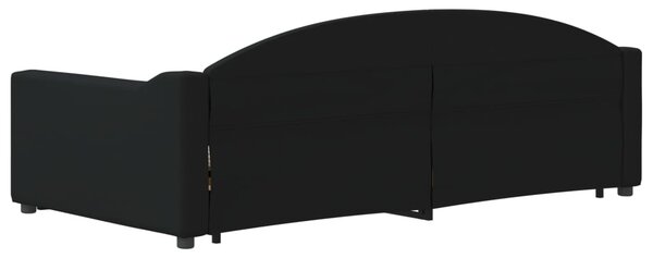 Dnevni krevet na razvlačenje crni 100 x 200 cm od tkanine - Crna / 100 x 200 cm