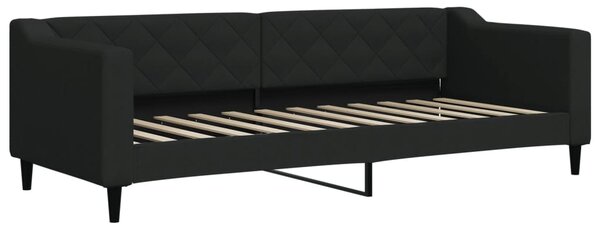 Dnevni krevet s madracem crni 80 x 200 cm od tkanine - Crna / 80 x 200 cm