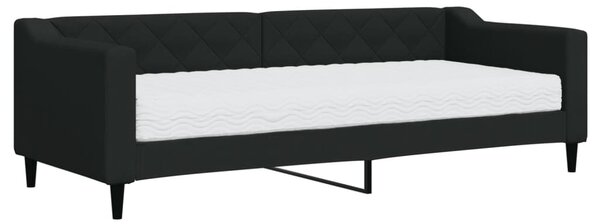 Dnevni krevet s madracem crni 80 x 200 cm od tkanine - Crna / 80 x 200 cm