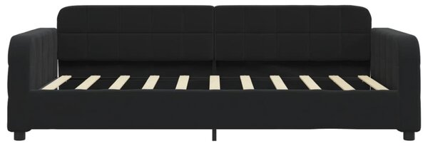 Dnevni krevet na razvlačenje crni 90 x 190 cm baršunasti - Crna / 90 x 190 cm