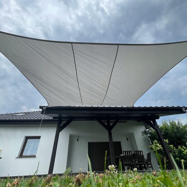 Vodootporna UV vrtna sjena jedro 3.6x3.6m pravokutna siva