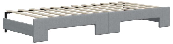 Dnevni krevet na razvlačenje svjetlosivi 80 x 200 cm od tkanine - Siva / 80 x 200 cm