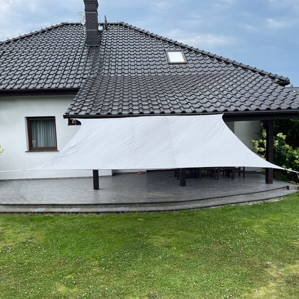 Vodootporna UV vrtna sjena jedro 3.6x3.6m pravokutna siva