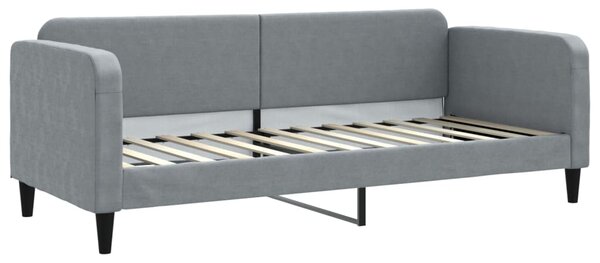 Dnevni krevet s madracem svjetlosivi 80 x 200 cm od tkanine - Siva / 80 x 200 cm