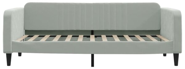 Dnevni krevet s madracem svjetlosivi 90 x 200 cm baršunasti - Siva / 90 x 200 cm