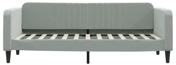Dnevni krevet s madracem svjetlosivi 80 x 200 cm baršunasti - Siva / 80 x 200 cm