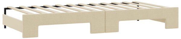 Dnevni krevet na razvlačenje krem 90 x 200 cm od tkanine - Krema / 90 x 200 cm