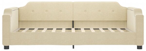 Dnevni krevet na razvlačenje krem 90 x 200 cm od tkanine - Krema / 90 x 200 cm
