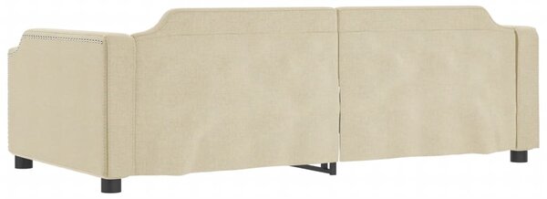 Dnevni krevet na razvlačenje krem 90 x 200 cm od tkanine - Krema / 90 x 200 cm