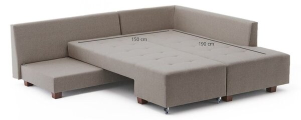 Atelier Del Sofa Kutna garnitura na razvlačenje, Krem, Manama Corner Sofa Bed Right - Cream