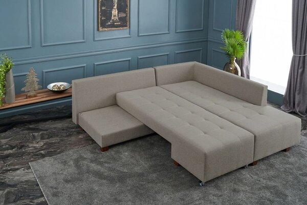 Atelier Del Sofa Kutna garnitura na razvlačenje, Krem, Manama Corner Sofa Bed Right - Cream