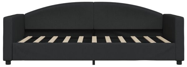 Dnevni krevet s madracem crni 90 x 190 cm od tkanine - Crna / 90 x 190 cm