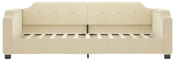 Dnevni krevet s madracem krem 100 x 200 cm od tkanine - Krema / 100 x 200 cm