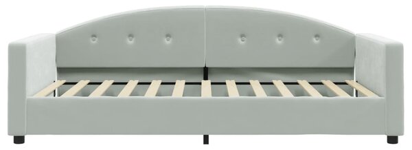Dnevni krevet s madracem svjetlosivi 100 x 200 cm baršunasti - Siva / 100 x 200 cm