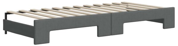 Dnevni krevet na razvlačenje i ladice tamnosivi 90 x 200 cm - Siva / 90 x 200 cm