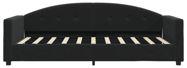 Dnevni krevet s madracem crni 90 x 190 cm baršunasti - Crna / 90 x 190 cm