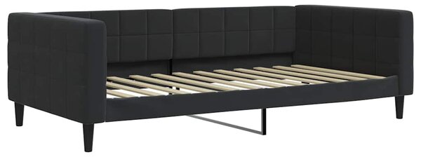 Dnevni krevet na razvlačenje s madracima crni 100x200 cm baršun - Crna / 100 x 200 cm