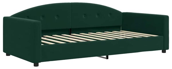 Dnevni krevet na razvlačenje tamnozeleni 100x200 cm baršunasti - Zelena / 100 x 200 cm