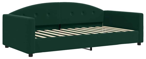 Dnevni krevet s madracem tamnozeleni 100 x 200 cm baršunasti - Zelena / 100 x 200 cm