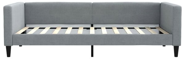 Dnevni krevet s madracem svjetlosivi 100 x 200 cm od tkanine - Siva / 100 x 200 cm