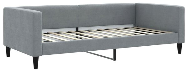 Dnevni krevet s madracem svjetlosivi 100 x 200 cm od tkanine - Siva / 100 x 200 cm