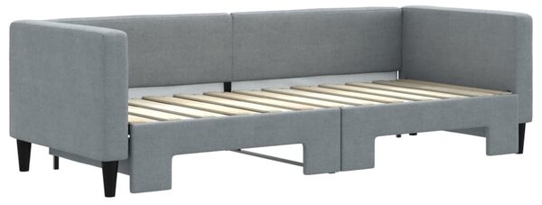 Dnevni krevet na razvlačenje svjetlosivi 80 x 200 cm od tkanine - Siva / 80 x 200 cm