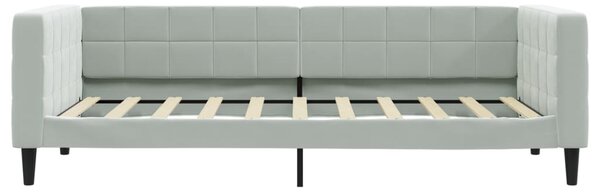 Dnevni krevet s madracem svjetlosivi 90 x 190 cm baršunasti - Siva / 90 x 190 cm