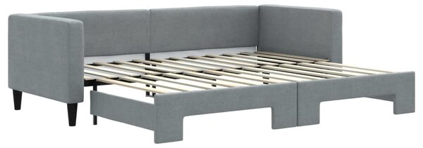 Dnevni krevet na razvlačenje svjetlosivi 80 x 200 cm od tkanine - Siva / 80 x 200 cm