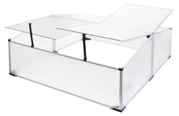 Vrtni aluminij. staklenik 100x120 cm prozirni dvostruki