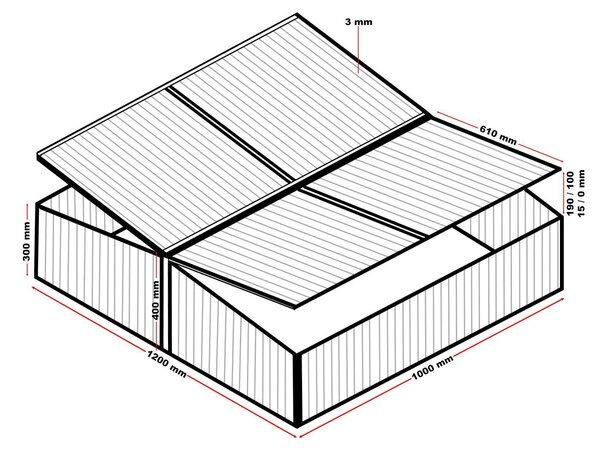 Vrtni aluminij. staklenik 100x120 cm prozirni dvostruki