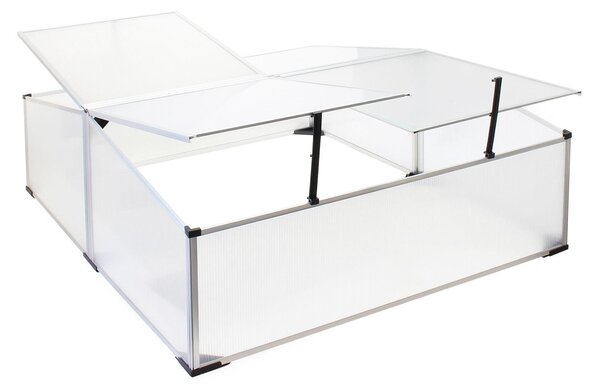 Vrtni aluminij. staklenik 100x120 cm prozirni dvostruki