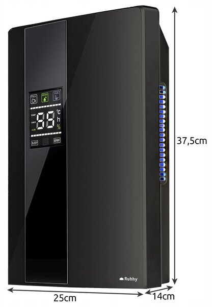 2V1 90W odvlaživač i pročišćivač zraka LCD - Apsorber vlage 1,8L crni