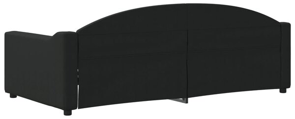 Dnevni krevet crni 90 x 190 cm od tkanine - Crna / 90 x 190 cm