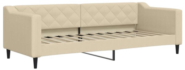 Dnevni krevet na razvlačenje krem 80 x 200 cm od tkanine - Krema / 80 x 200 cm