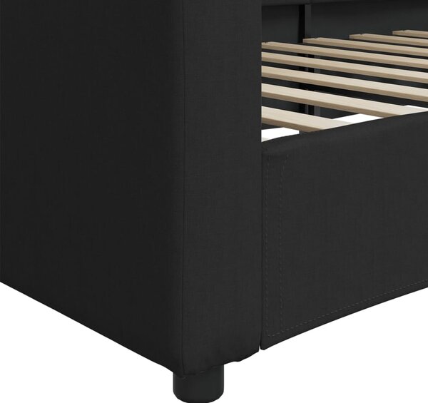 Dnevni krevet crni 90 x 190 cm od tkanine - Crna / 90 x 190 cm