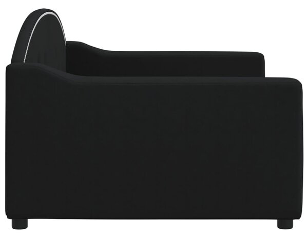 Dnevni krevet crni 90 x 190 cm od tkanine - Crna / 90 x 190 cm